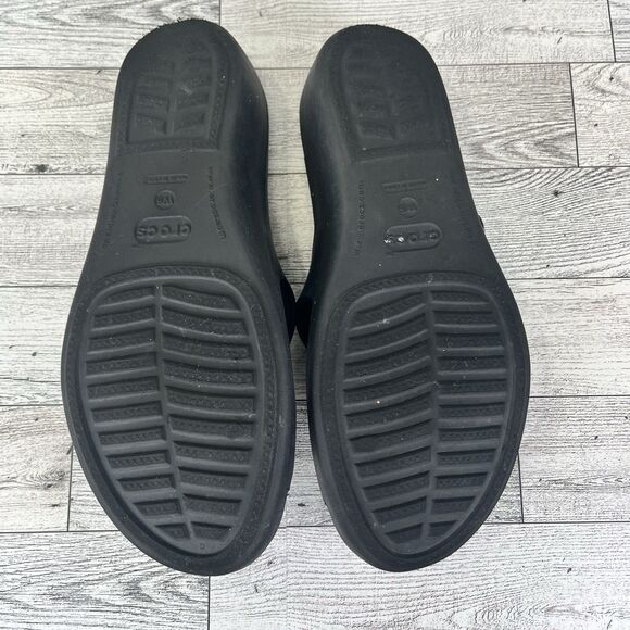 CROCS Patricia Mini Wedge Sandal Slides Women's Size 6 Black - Picture 15 of 16